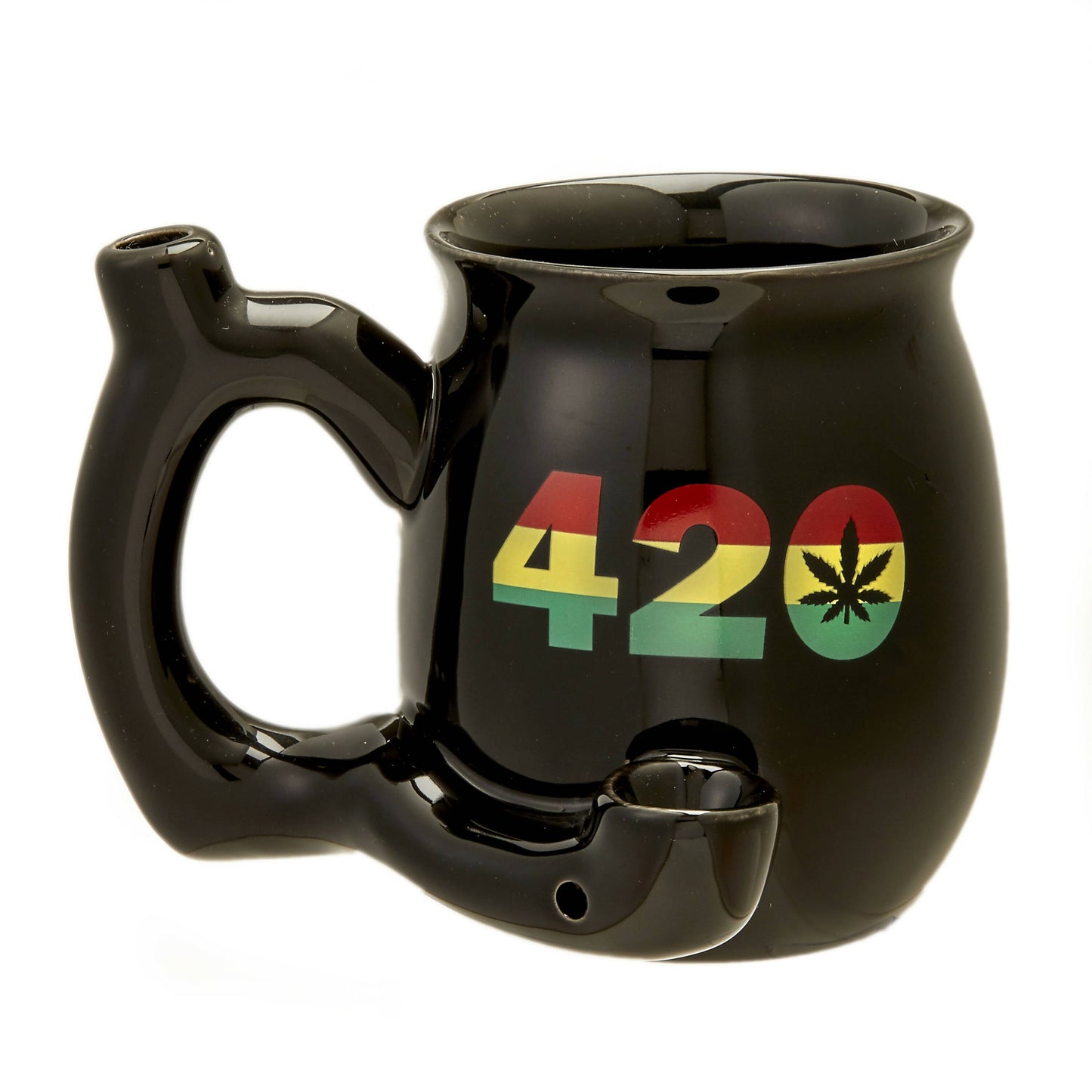 420 Mug - Black Mug with Rasta Colors_0