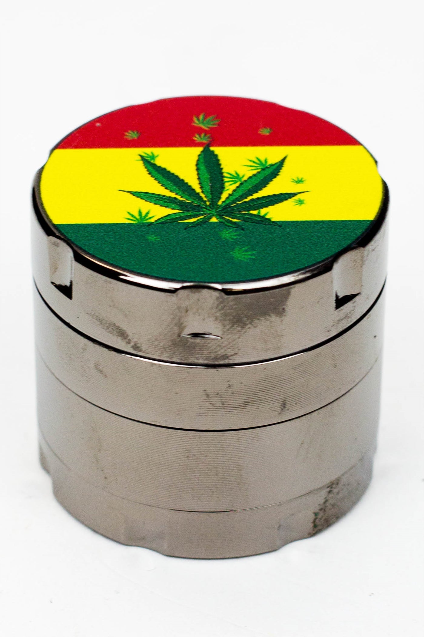 Infyniti 4 parts small Rasta leaf herb grinder_0