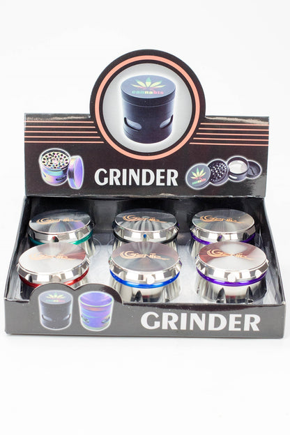 Genie 4 parts silver herb grinder Box of 6_2