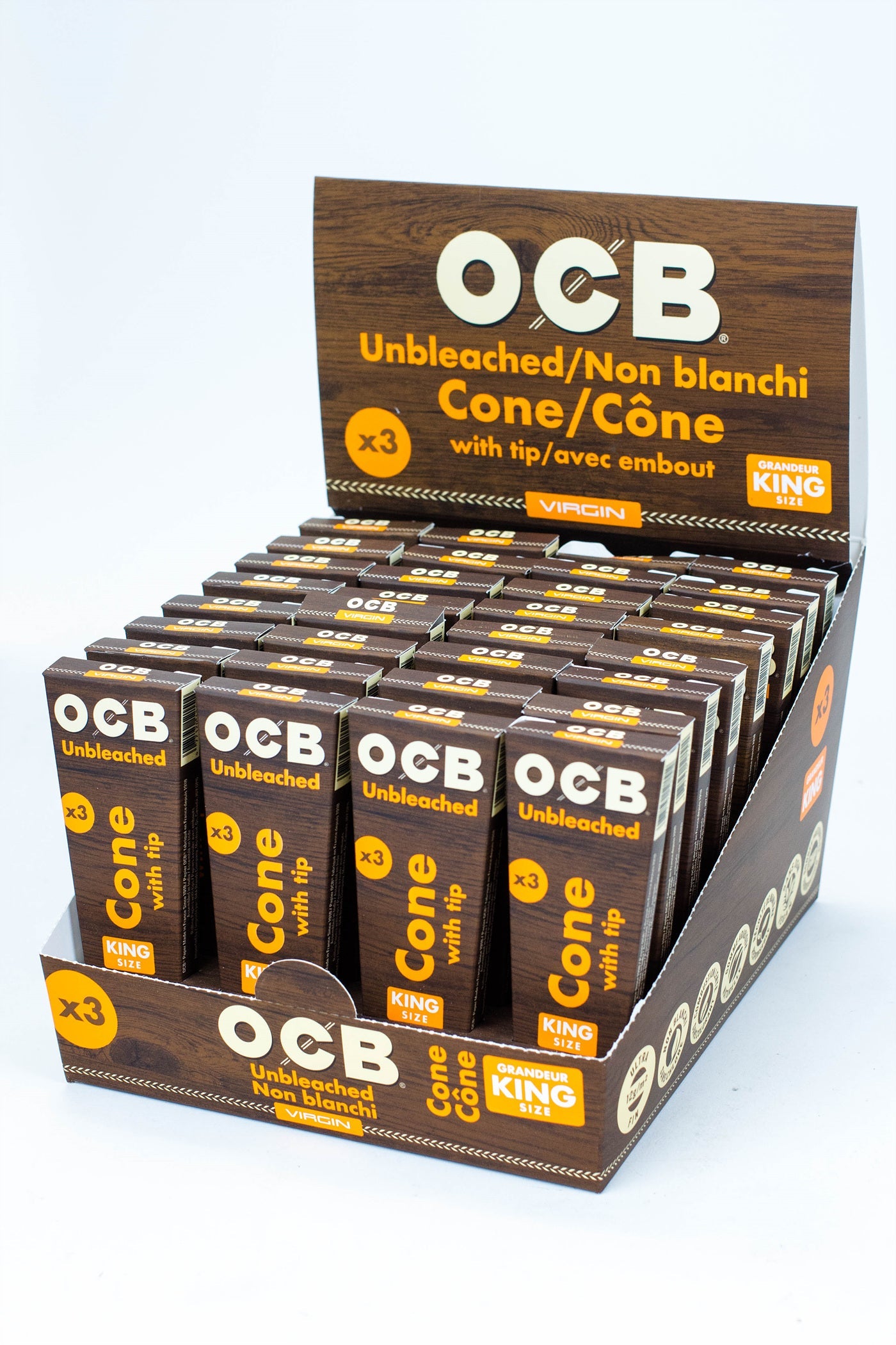 OCB Pre-rolled Cone - Virgin Unbleached Rolling Paper - King size_0