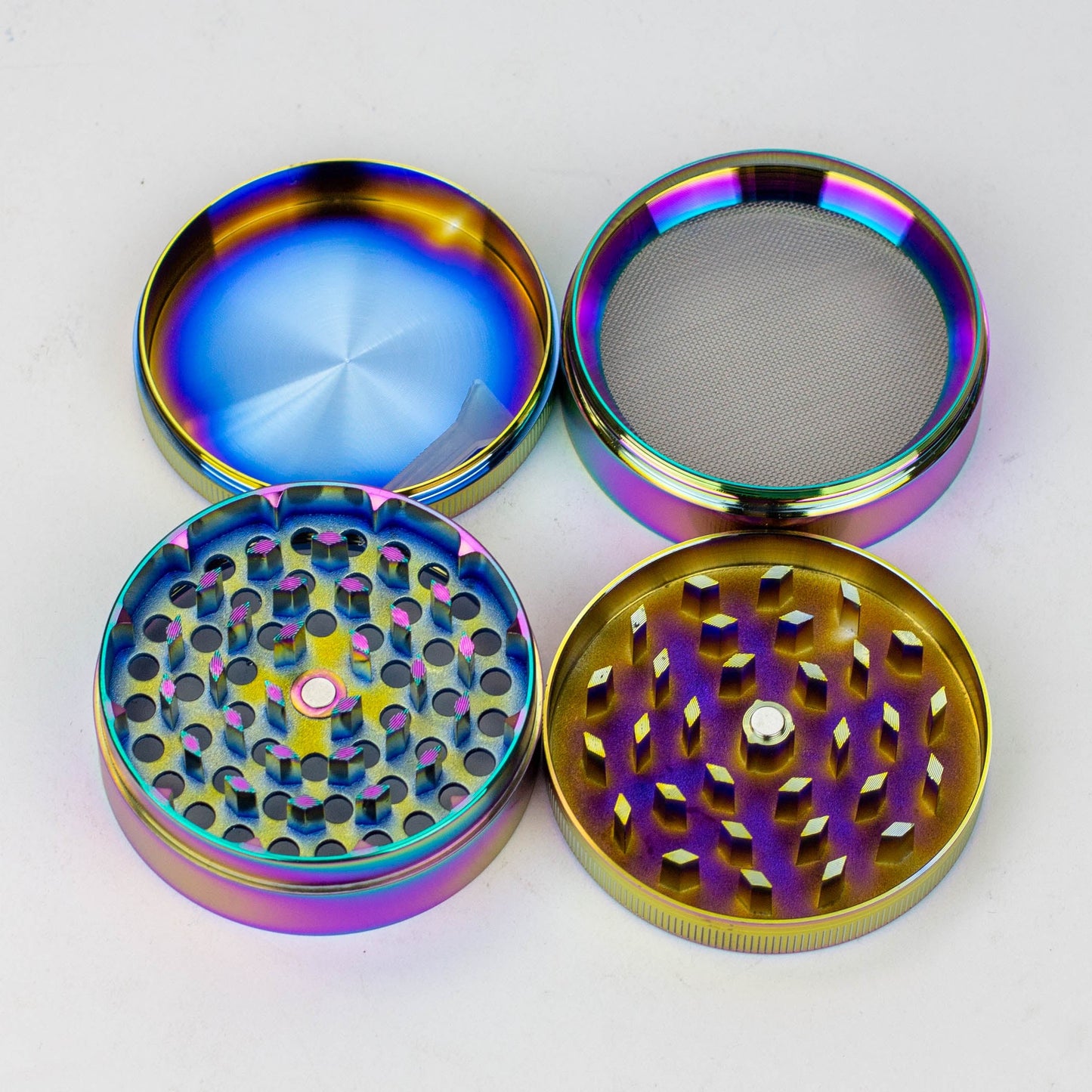 GENIE 4 parts 63 mm Leaf rainbow metal grinder Box of 6_6