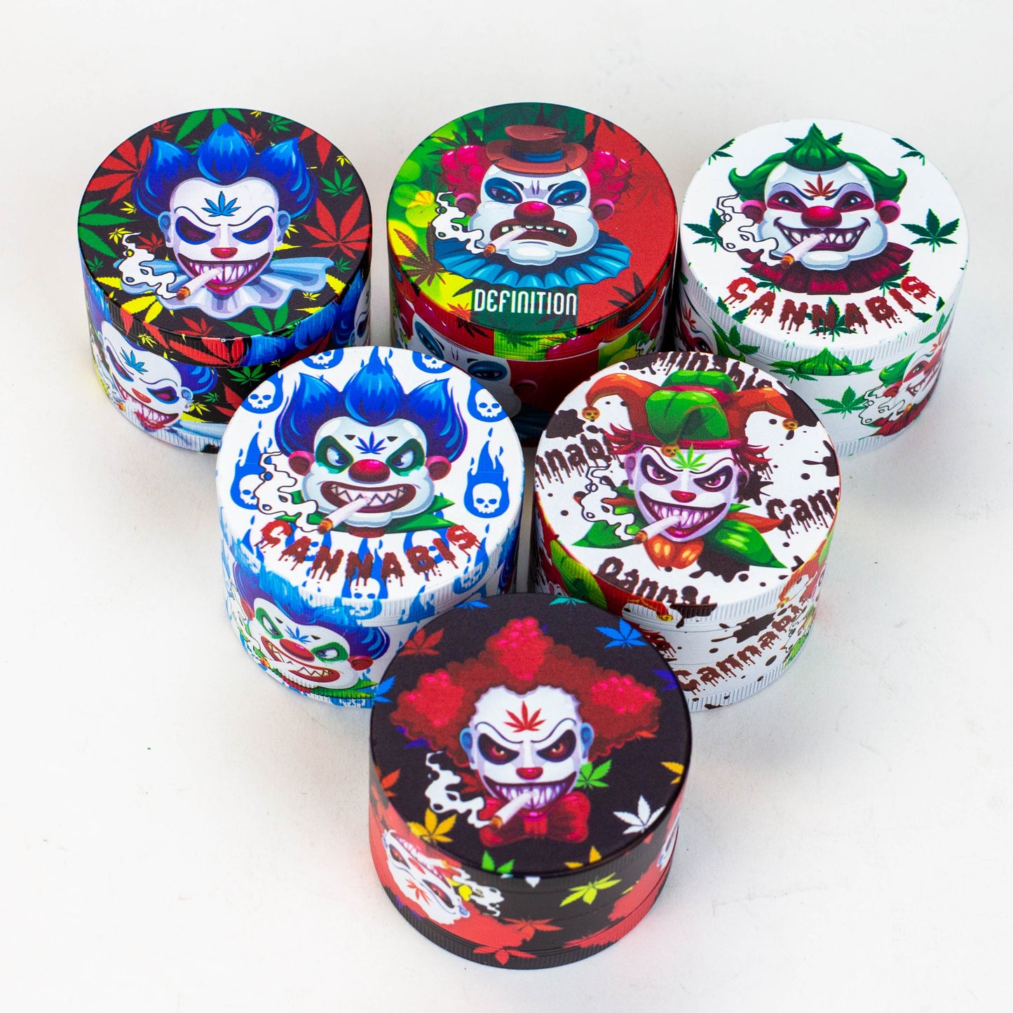 GENIE 4 parts 63 mm clown Metal grinder Box of 6_2