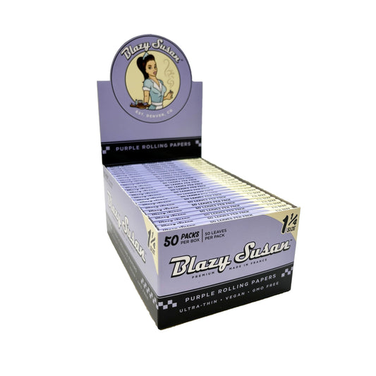 Blazy Susan | Purple 1-1/4 Rolling paper box of 50_0