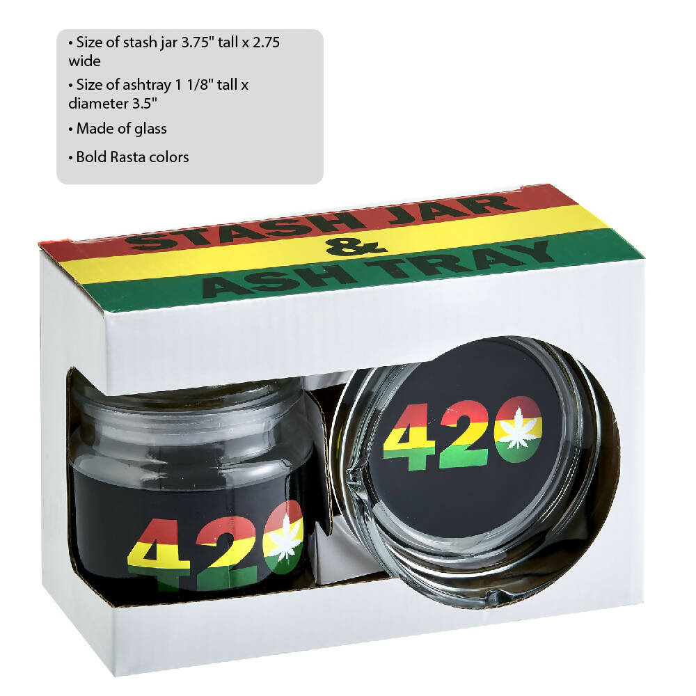 ASHTRAY SET WITH STASH JAR - 420 DESIGN_3