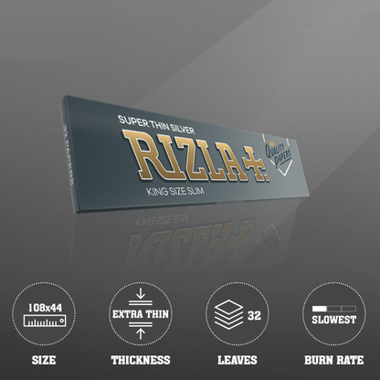 Rizla | Super Thin Silver King Size Box Of 50_1